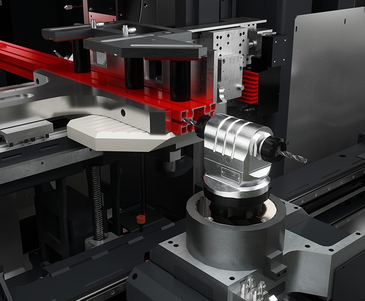 Quadra L3 Drilling, milling and tapping module at the head and tail ends Emmegi